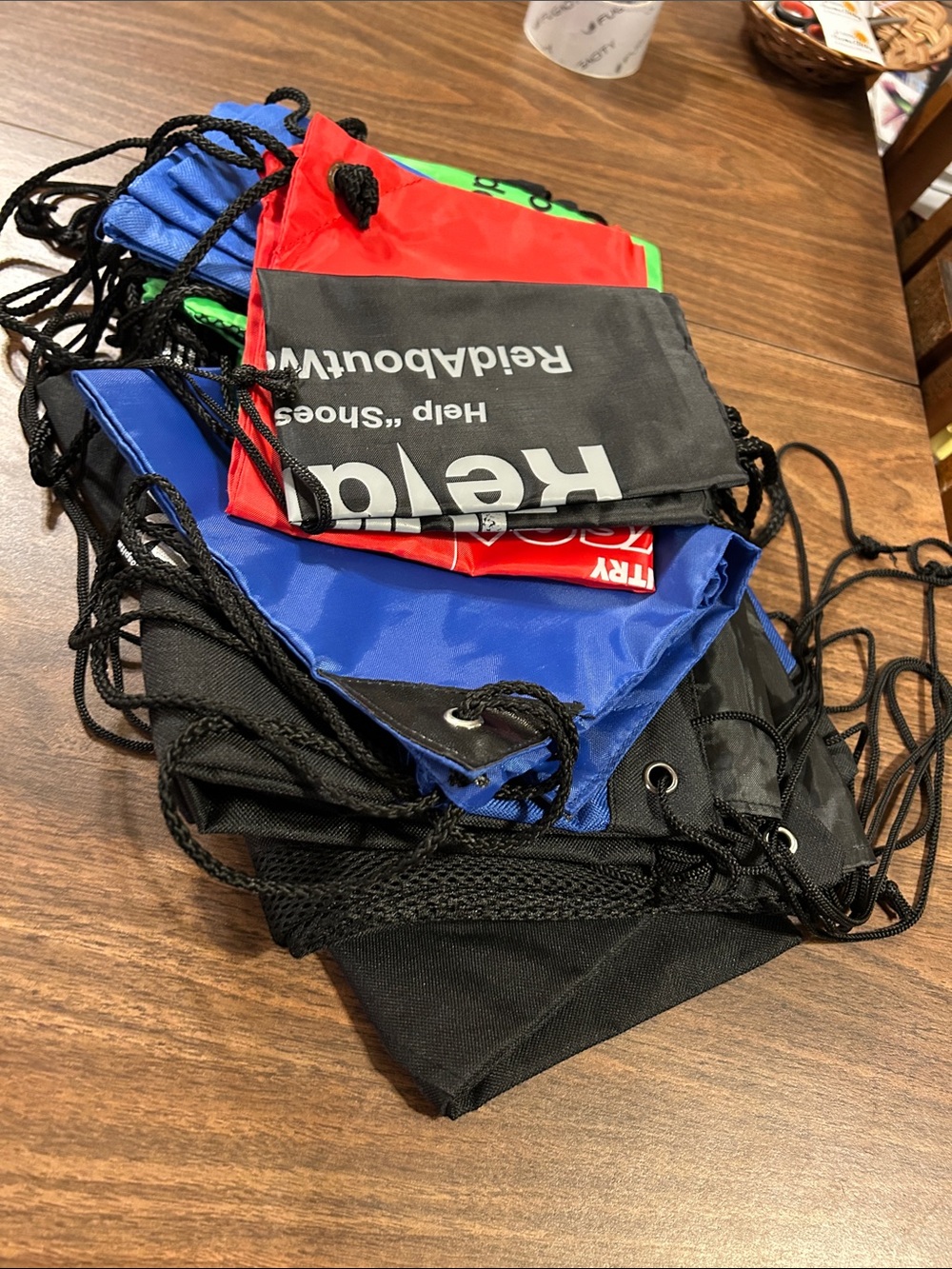 Unbranded Blue and Black Drawstring Gym Bag - Lightweight Men’s Carry Sack